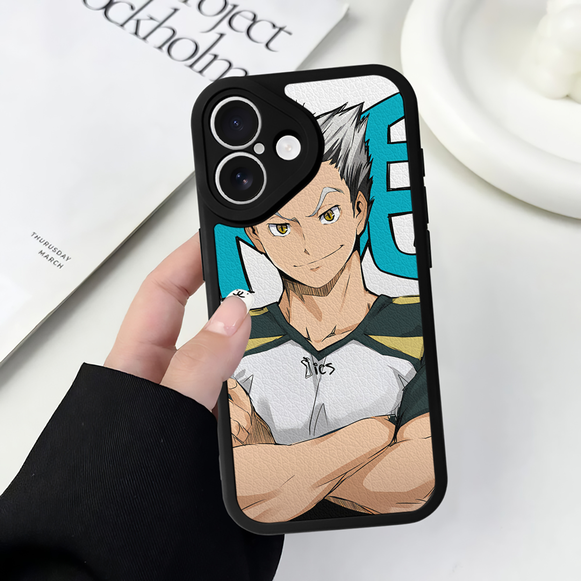 （画像用） ハイキュー!! Haikyu!! 【iPhone 16シリーズ対応】シリコンスマホケース（レザー調） 材質：シリコン